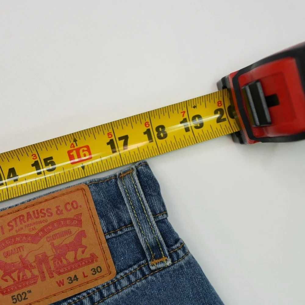 Levis 502 34X30 (35X28) Mens Thigh Distressed Straight Jeans Casual Ripped Pants